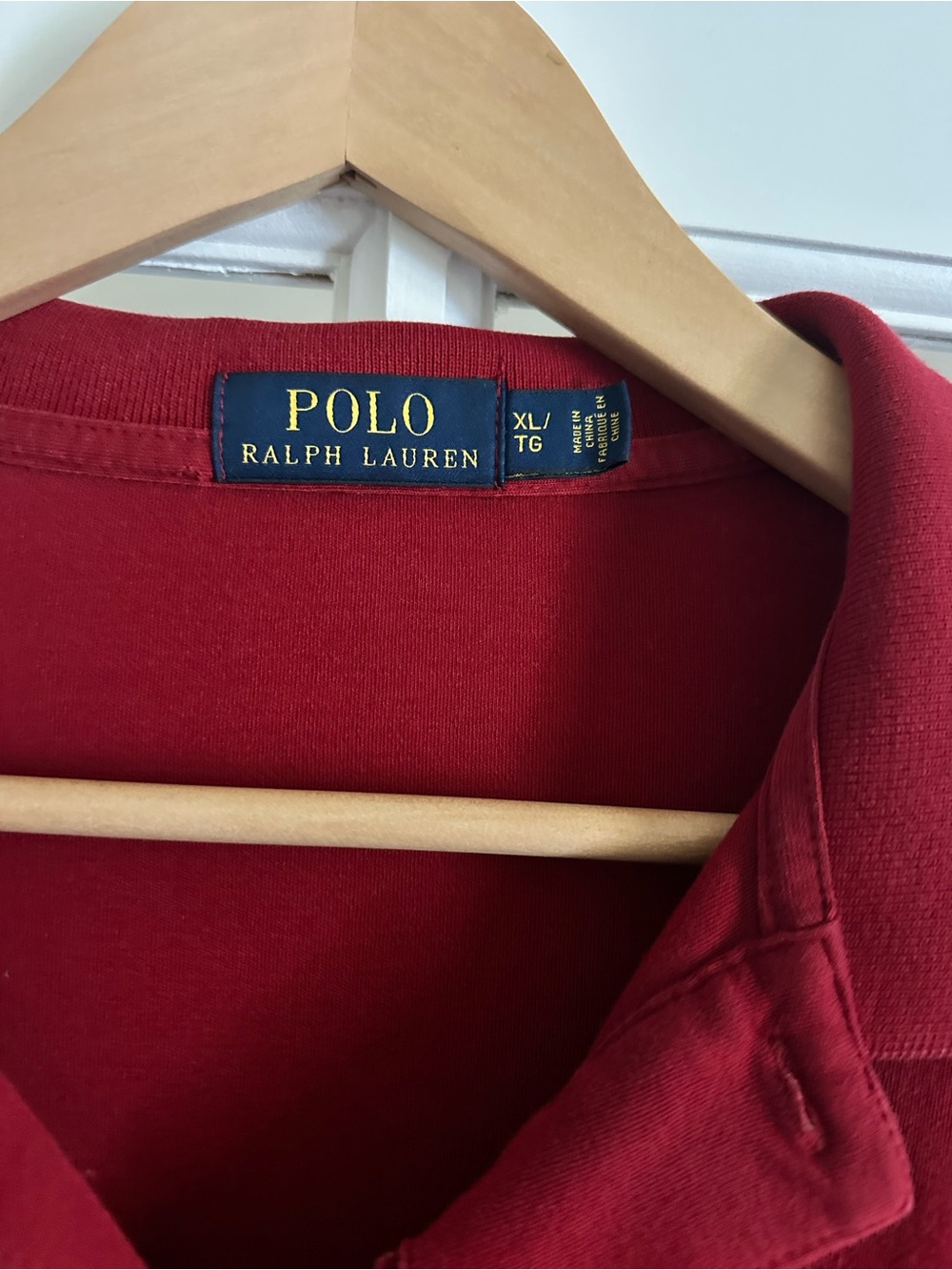 Polo by Ralph Lauren Men's Long-Sleeve Red Polo Shirt, XL - Picture 3 of 3